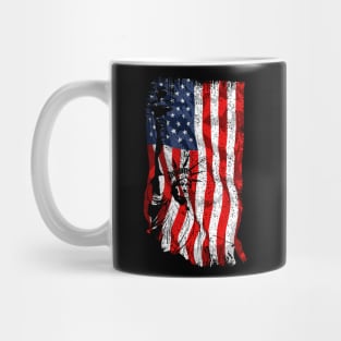 American flag USA 4th of July Retro Patriotic Mug